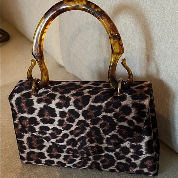 d’margeaux Handbags - Leopard Print Clutch with Tortoiseshell Handles